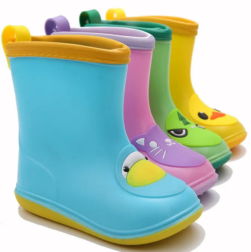 बच्चा बच्चा लड़का लड़की पीवीसी प्लास्टिक बारिश जूते बच्चों के लिए प्यारा जानवर