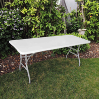 Offre Spéciale intérieur extérieur rectangulaire restauration Banquet Pique-nique blanc HDPE plastique table d'extérieur pliante 6FT 180cm