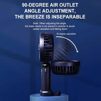 Ventilateur électrique portatif, mini ventilateur pliable à suspendre au cou, 5 vitesses, rechargeable par USB, avec écran LED, 1800mAh