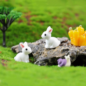 ตุ๊กตากระต่ายสีขาวทำจากเรซิ่น ของตกแต่งจิ๋วรูปสัตว์น่ารัก เหมาะสำหรับตกแต่งภูมิทัศน์และงาน DIY - Product Image 5