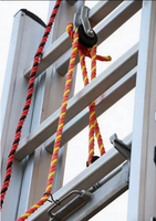 Échelle télescopique moderne et fiable de 16 m, 3 sections, à commande par câble, conforme EN 131, pour extérieur, lutte contre l'incendie, entrepôt, usage extérieur, 150 kg