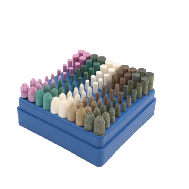 100pcs Assorted Mounted Point Grinding Stone Head Wheel Rubber Leather Polishing Tips Fit Dremel Electric Grinder Rotary Tool