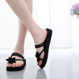 Vente en gros d'usine de tongs pour femmes, pour la plage, en PU, semelle épaisse antidérapante, confortables pour l'intérieur - Product Image 2