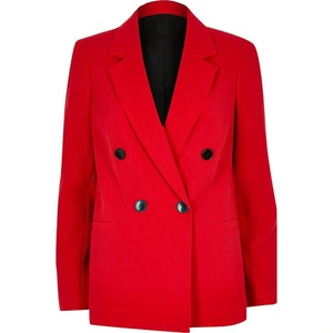 2019 2020 Custom Ladies Women Casual Suits Jacket Red Double Breasted Boyfriend blazer - Product Image 4