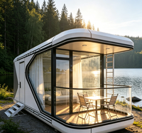 Maison conteneur capsule spatiale moderne en structure acier, étanche, pour camping et complexe hôtelier, vente en gros directe usine