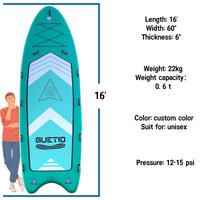 Famille SUP usine gratuite LOGO personnalisé Multi personne Mega Drop Stitch gonflable Stand Up Paddle Board