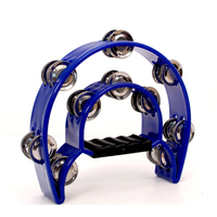 Wholesale Percussion Instruments Half Moon Double Ring Plastic Tambourines for Sale