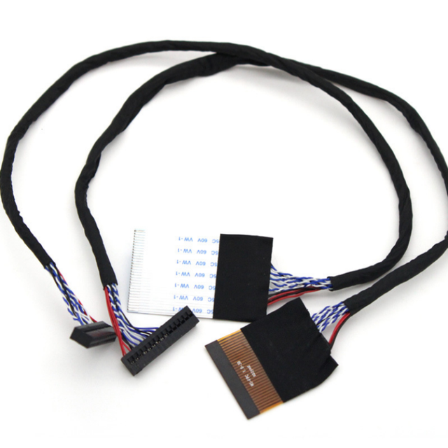 Custom Wiring Harness Electrical Copper Shielded Fi-X30h to Df14 51 Pin Lcd Lvds Cable Lcd Converter Cable