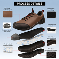 Chaussures de sécurité ACE basses pour le travail de construction, antidérapantes, confortables, imperméables, en cuir véritable, avec embout en acier pour la semelle intermédiaire, idéales pour l'été