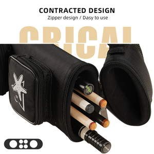 Bolsa de transporte para tacos de billar <span class=keywords><strong>Crical</strong></span>, para 2 culatas y 4 flechas, protectora, con estuche de cuero PU, negra, soporte para tacos - Product Image 5