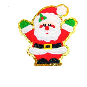 Fabbrica all'ingrosso eco-friendly albero di natale <span class=keywords><strong>Patch</strong></span> pupazzo di neve fiocco di neve calzini ricamati paillettes ciniglia glitterata - Product Image 2