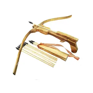 Ensemble de jouets d'arbalète en bois fait main classique pour jouer en plein air avec embouts souples