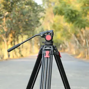 Supporto professionale per treppiede per riprese con videocamera per treppiede in lega di alluminio
