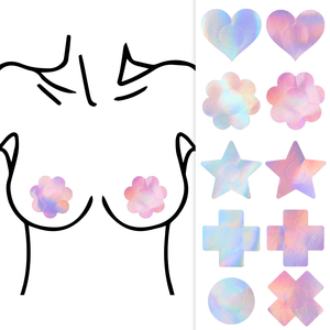 Offre Spéciale jetable holographique mamelon décoration seins couverture Sexy mamelon Pasties <span class=keywords><strong>autocollant</strong></span> pour Festivals de musique - Product Image 1