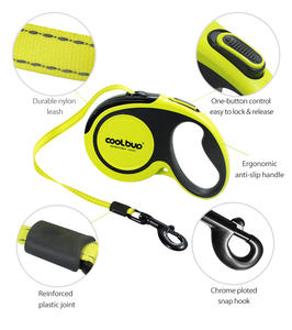 Correa de perro retráctil ajustable con cinta reflectante resistente Coolbud - Product Image 3