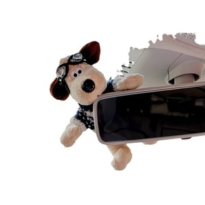 Ornement de rétroviseur en peluche chien 'Fleur de Pluie Nocturne', décoration intérieure de voiture de dessin animé pour femmes, accessoire de tableau de bord - Product Image 5