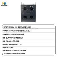 Mesin asap lampu LED, 2 kepala 2000W RGB 3-in-1 Tahap cahaya, kendali jarak jauh, mesin gelembung kabut LED untuk pesta pernikahan disko kekuatan listrik DMX512