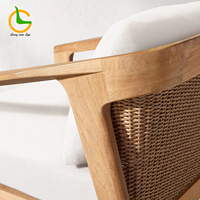 Ensemble de canapés en bois pour jardin moderne, mobilier d'extérieur de luxe pour hôtel, canapé modulaire avec coussins, chaise longue d'extérieur, fauteuil de jardin, chaise de café
