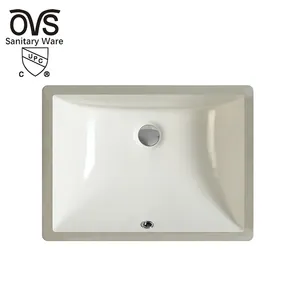 Ovs cUPC ceram浴室下安装水槽柜台下盆白色矩形陶瓷洗手盆