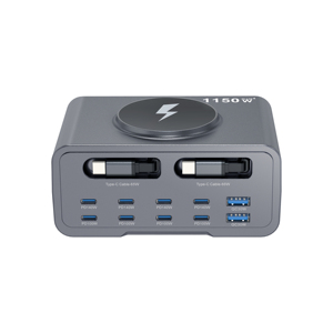 <span class=keywords><strong>Chargeur</strong></span> sans fil PD 1150W, 10 ports, <span class=keywords><strong>chargeur</strong></span> multifonctionnel avec écran numérique pour téléphones portables, ordinateurs portables, fonction QC3.0, 2 câbles TYPE-C - Product Image 2