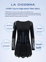 LA CICOGNA Robe de Danse Classique en Dentelle à Double Jupe, Qualité Compétition, pour Enfants et Femmes, Personnalisable, Quatre Saisons, en Polyester