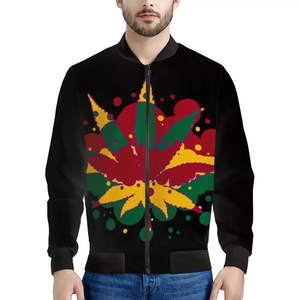 INSTANTARTS Jamaica Rasta Reggae Polka Dot Maple Leaf Black High Quality Clothing Brands Bomber Jacket Men Autumn Outdoor - Product Image 1