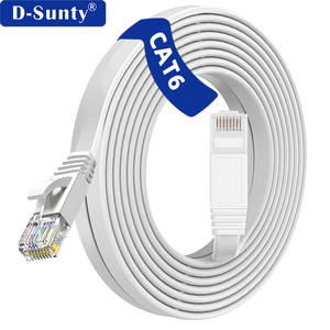 Cable Ethernet Cat6 de 1000Mbps, Blanco/Negro, 32AWG, Cobre Desnudo, Cable de Conexión Cat6 RJ45 8P8C, Cable de Red Plano UTP Cat6 con Revestimiento de PVC - Product Image 2