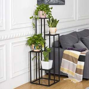 Support de <span class=keywords><strong>pot</strong></span> de fleurs en bois massif, étagère à plusieurs niveaux, pour salon, balcon d'intérieur, type de sol, épimum pre-aureum, plantes succulentes - Product Image 2