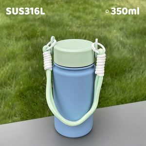Nouvelle gourde isotherme portable en acier inoxydable 316 de 350 ml, à large ouverture, avec cordon, pour le sport et le camping, maintien au chaud de 6 à 12 heures (modèle 2025) - Product Image 6