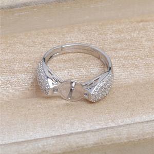 Anillo Abierto de Plata S925 con Circonita, Anillo Ajustable para Dedo de 3mm-6mm, JG5454, Accesorios de Plata para la Fabricación de Joyería - Product Image 4