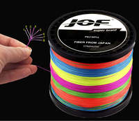 Ligne de pêche tressée JOF 150m 8 brins en PE 0.128-0.47mm 13-110LB Multicolore Super résistante Multifilament Eau douce et salée