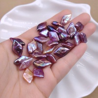 Perles de culture en vrac de couleur violet foncé en forme de losange, provenant de l'usine de Zhuji, pour la vente en gros