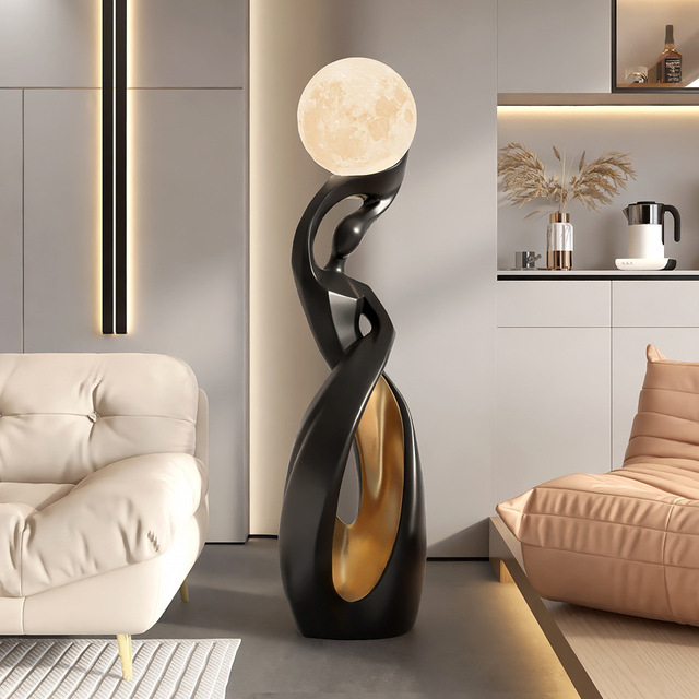 Hotel Nordic Living Room Corner Resin Sculpture Floor Light Designer Modern Minimalist Art Decoration Standing Led Floor Lamp