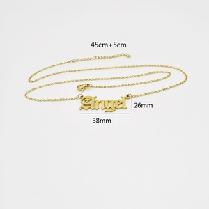 FATGNA สร้อยคอสแตนเลสมีแผ่นทองคำ18K สามารถสั่งทำได้ทุกภาษาอักษรได้ตามต้องการ - Product Image 5
