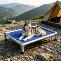 Lit surélevé robuste à usage général pour chien, avec cadre en aluminium assemblé, lit pour animaux de compagnie hors sol pour usage domestique et en canil
