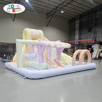Toboggan gonflable neutre crème, blanc uni pastel, pour aire de jeux intérieure/extérieure, parc aquatique, PVC, pour anniversaire de tout-petit, fête prénatale