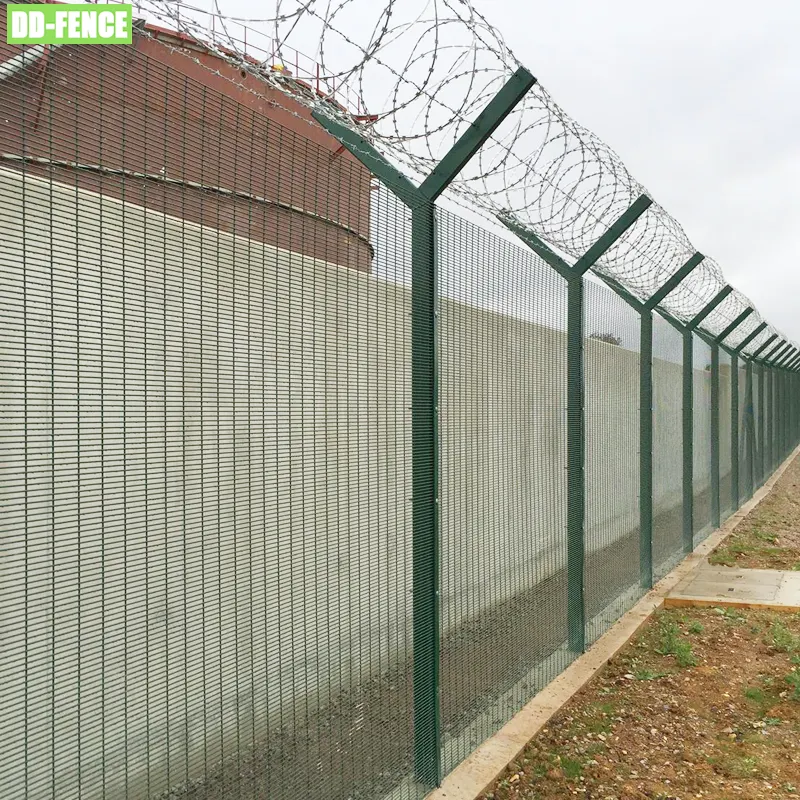 South Africa Galvanized Perimeter Safety 3D High Security 358 Clear View Fencing Anti Climb Prison Airport Fence