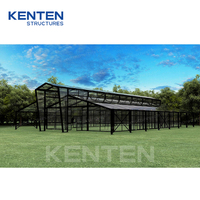 Tente de réception de luxe KENTEN USA Project Outdoor, structure noire, verre, pour fêtes, mariages, événements, tente commerciale en aluminium transparente, type atrium.