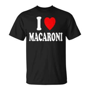 T-shirt promotionnel « I Heart Macaroni » : la pâtes préférée d'Italie pour les amateurs de cuisine et les passionnés de pâtes - Product Image 1