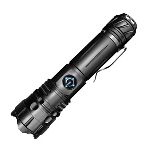 Tactical Flashlight 100000 Lumens Super Bright Powerful Zoomable 5 Modes Waterproof Rechargeable LED Flashlights for Emergency