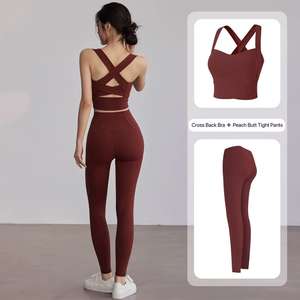 Conjunto Deportivo para Mujer, Transpirable, Ligero, Ropa <span class=keywords><strong>Deportiva</strong></span> para Gimnasio, Logotipo Personalizado, Shorts con Efecto Push-Up, Leggings de Yoga - Product Image 4