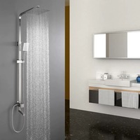 Ensemble de douche carré en acier inoxydable SUS304 de haute qualité pour eau froide, colonne de douche, robinet de douche pluie pour salle de bain