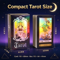 Cartes de tarot Waite classiques d'un siècle d'âge, cartes flash laser haut de gamme, jeu de divination mystérieux pour table
