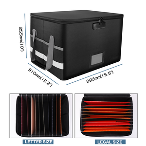 US Warehouse in Stock Fireproof Document <b>Box</b> with Lock and Zipper Lid Collapsible <b>File</b> Storage Organizer Office Organizer - Product Image 2