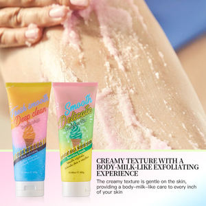 Vente en gros Crème de gommage corporel aux herbes et fruits parfumés à l'orange pour peaux sèches Blanchiment infusé à la vitamine C et au curcuma - Product Image 4