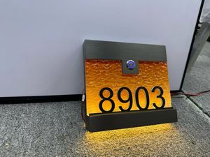 Placa <span class=keywords><strong>de</strong></span> Identificación <span class=keywords><strong>de</strong></span> Puerta Moderna OEM Extra Grande <span class=keywords><strong>de</strong></span> Acero Inoxidable con Números <span class=keywords><strong>de</strong></span> Casa LED Luminosos, Ecológica y Resistente al Agua - Product Image 3