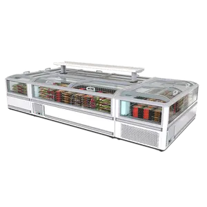 Convenient Pick Up Display Fridge Refrigerator Supermarket Drinks And Milk Island Freezer Series