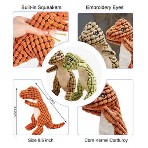 HIPHOPPET Giocattoli da Masticare per Cani Personalizzati all'Ingrosso, Indistruttibili e Sonori, Dino/Leone/Elefante/Lupo, Peluche Interattivo per Pulizia Denti - Product Image 4