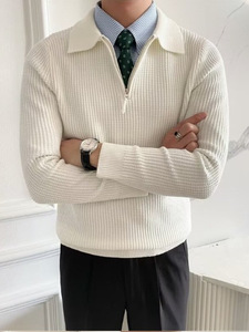 بلوفر رجالي بتصميم كوري فضفاض لموسم الخريف/الشتاء، تصميم عصري، توريد ODM لتيشيرت بولو 24 - Product Image 2