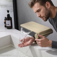 Robinet cascade moderne anti-éclaboussures en acier inoxydable 304 chromé, sans contact, à poignée unique, monotrou, à poser sur le comptoir, certifié NSF